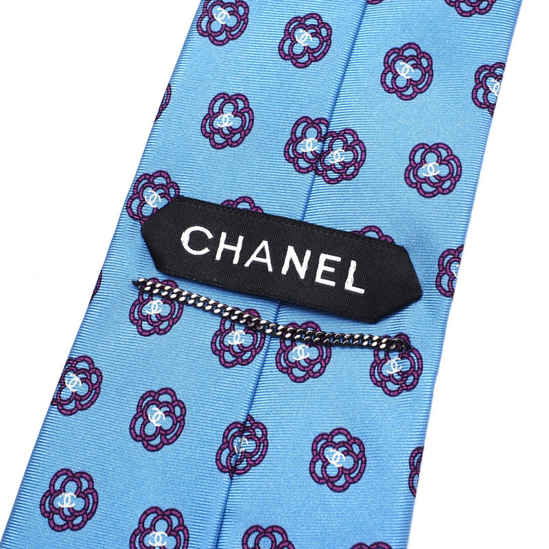 CHANEL tie Twill blue mens