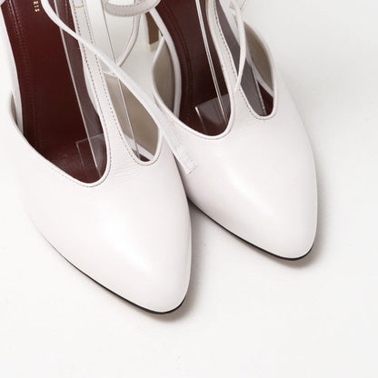 CELINE pumps leather white Phoebe period T strap Night Out Kids Skin Women 37