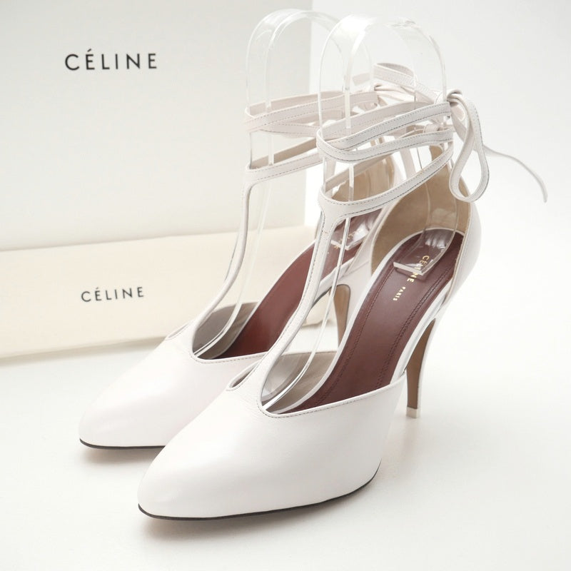 CELINE pumps 326893ASEC leather white Women 37