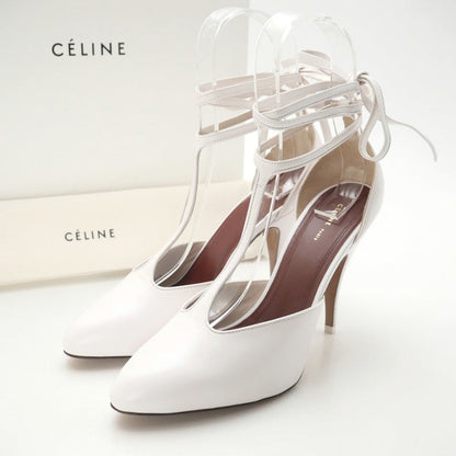 CELINE pumps 326893ASEC leather white Women 37