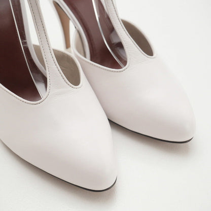 CELINE pumps 326893ASEC leather white Women 37