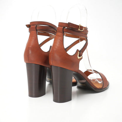 CELINE Sandals Genuine Leather Brown Women 37.5