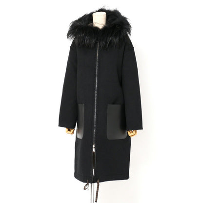 FENDI coat wool Black/Brown Double F FF8581 40
