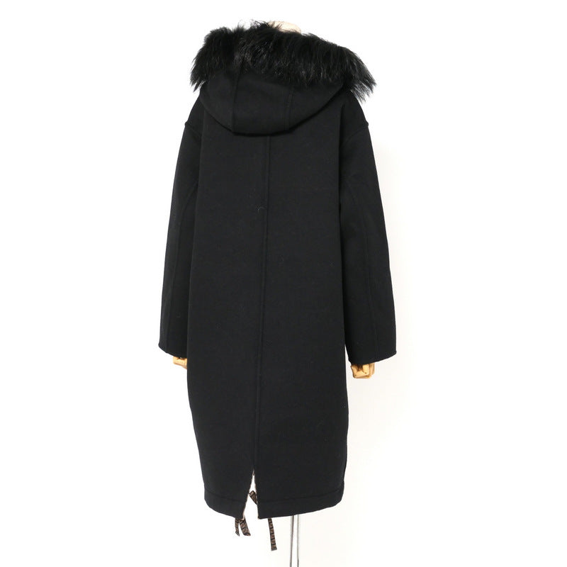 FENDI coat wool Black/Brown Double F FF8581 40