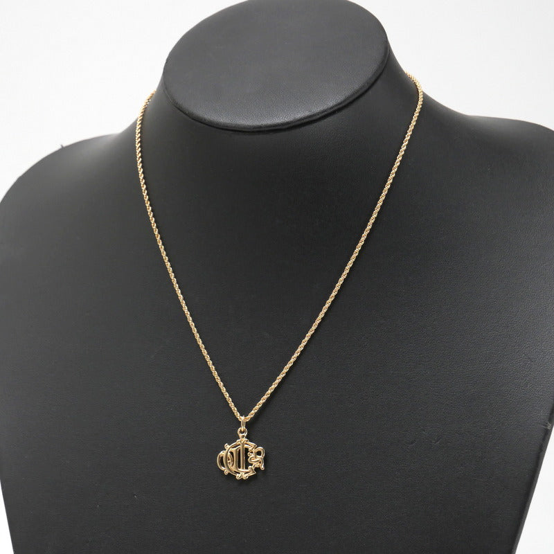 Christian Dior Necklace Gold Plated gold logo Women(Unisex)