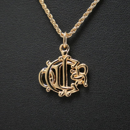 Christian Dior Necklace Gold Plated gold logo Women(Unisex)