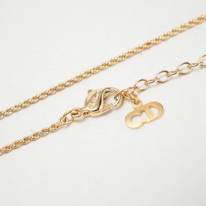 Christian Dior Necklace Gold Plated gold logo Women(Unisex)