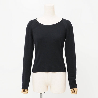CHANEL sweater P13665 knit black Women 38