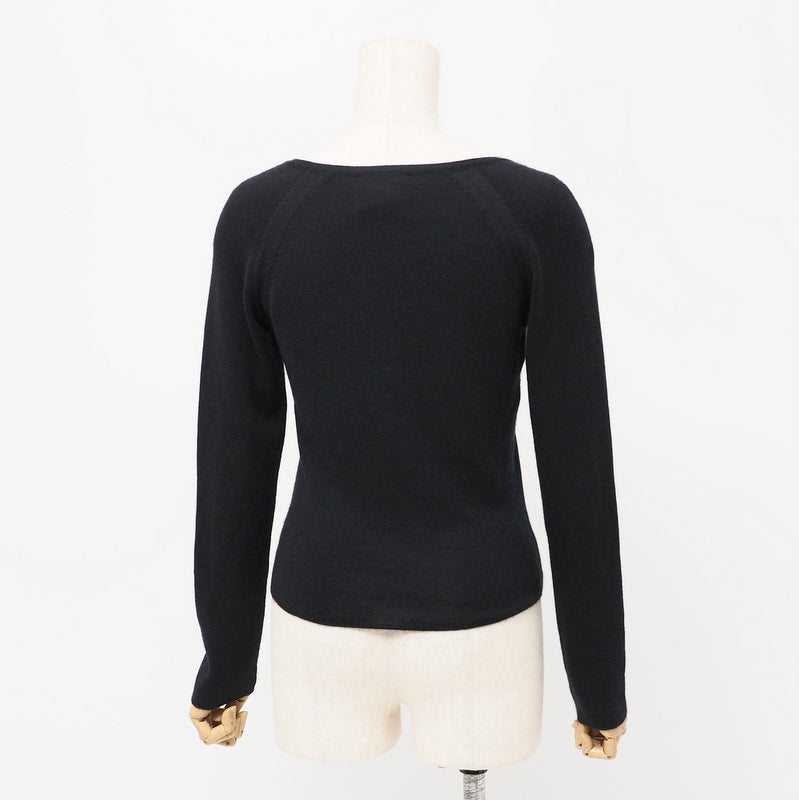 CHANEL sweater P13665 knit black Women 38