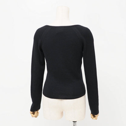 CHANEL sweater P13665 knit black Women 38