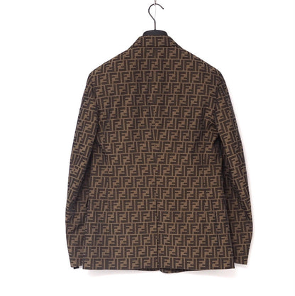 FENDI tailored jacket FJ0684 A6W3 65% polyester, 35% cotton Brown mens 46