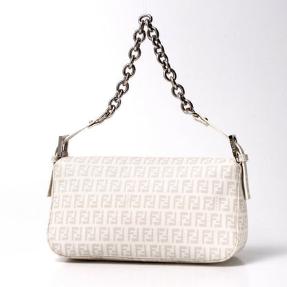 FENDI Handbag 8BR003 PVC White x gray Women