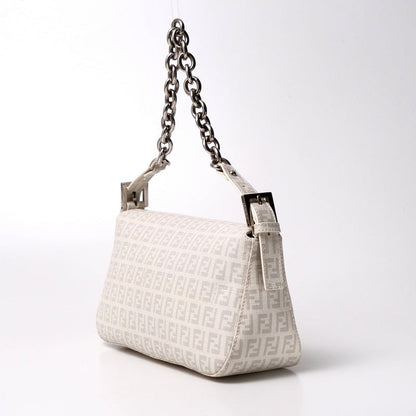 FENDI Handbag 8BR003 PVC White x gray Women