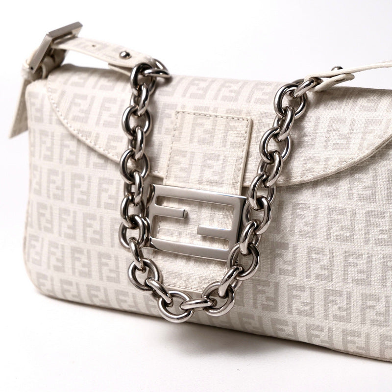 FENDI Handbag 8BR003 PVC White x gray Women
