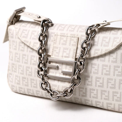 FENDI Handbag 8BR003 PVC White x gray Women
