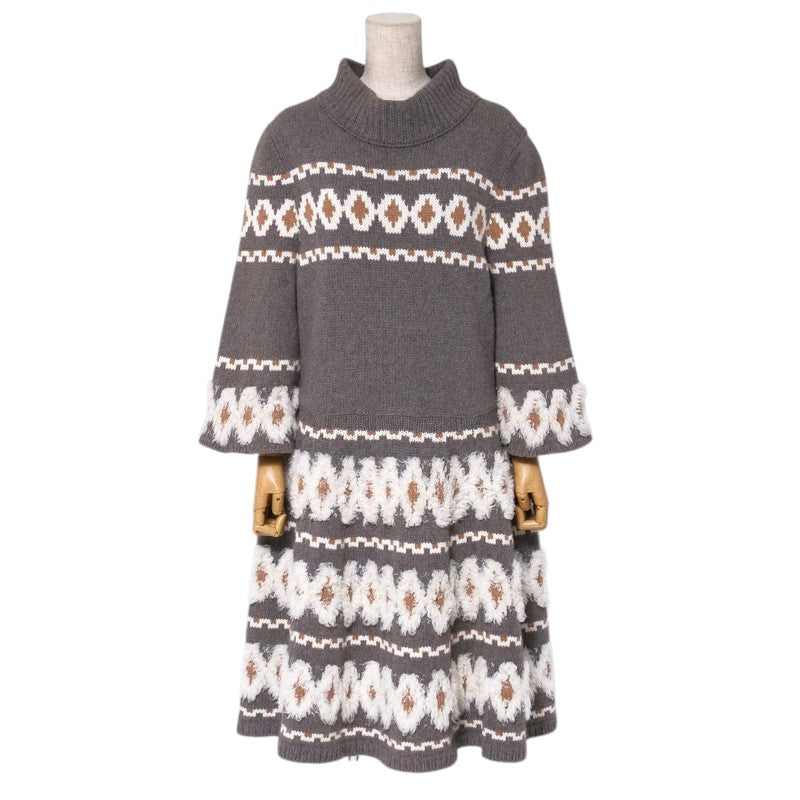 CHANEL one piece P62588 knit mocha gray Women 44
