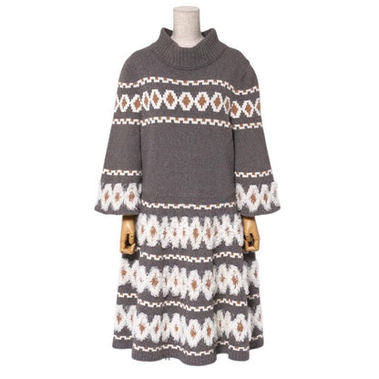 CHANEL one piece P62588 knit mocha gray Women 44