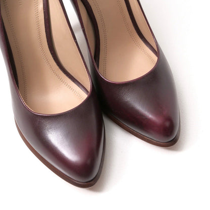 CELINE pumps Genuine Leather Burgundy Women 37
