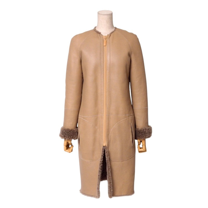 CELINE coat 2 8F88 lambskin Beige / brown Women 36