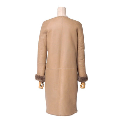 CELINE coat 2 8F88 lambskin Beige / brown Women 36