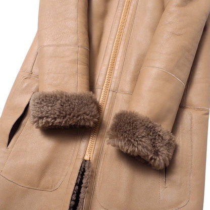 CELINE coat 2 8F88 lambskin Beige / brown Women 36