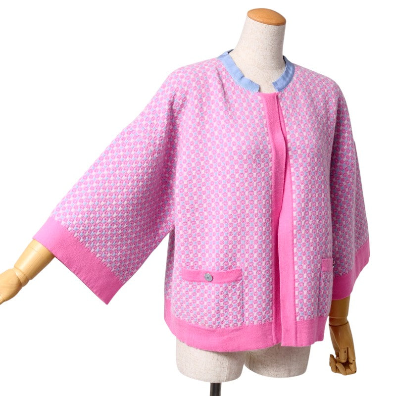 CHANEL cardigan P47949 cashmere pink/light blue Women 34