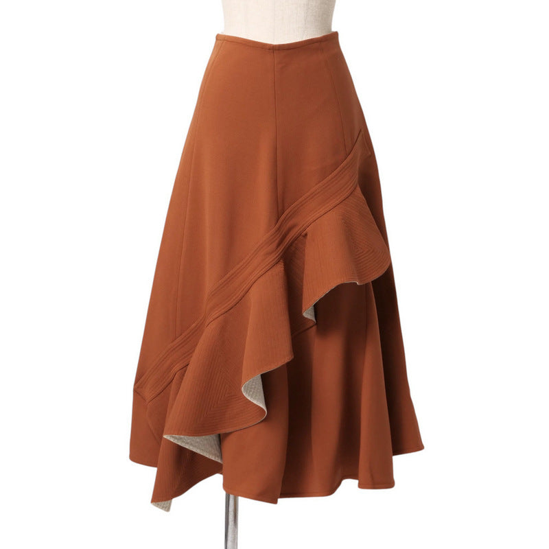 CELINE Long skirt 2 2M75/6102 73% wool, 27% silk terracotta Women 36 155/68A