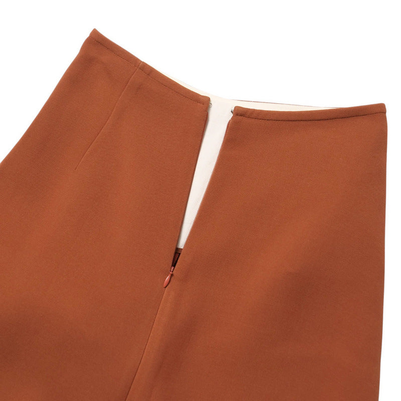 CELINE Long skirt 2 2M75/6102 73% wool, 27% silk terracotta Women 36 155/68A