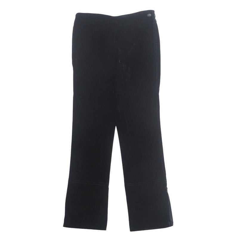 CHANEL Cropped pants P46655V34571 Velor black mens 34