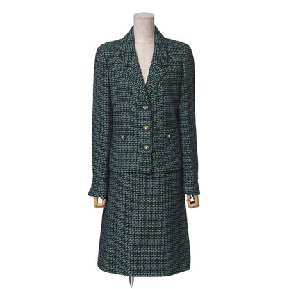 CHANEL suit P56043/P55951 tweed green Women 36