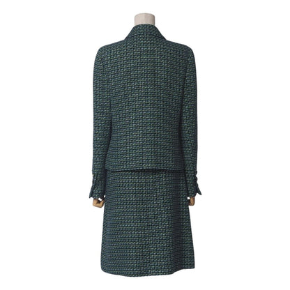 CHANEL suit P56043/P55951 tweed green Women 36