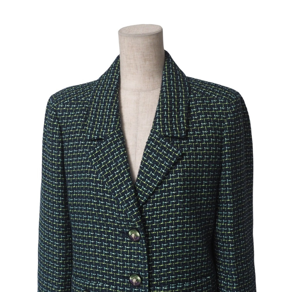 CHANEL suit P56043/P55951 tweed green Women 36