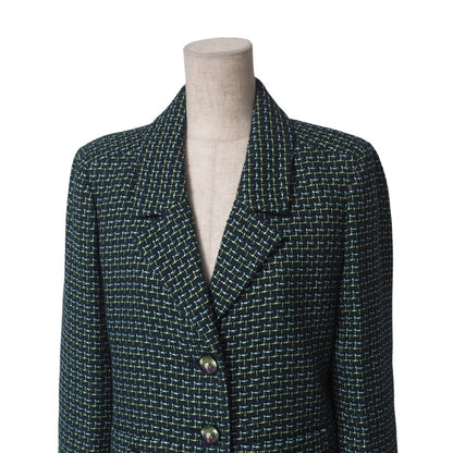 CHANEL suit P56043/P55951 tweed green Women 36