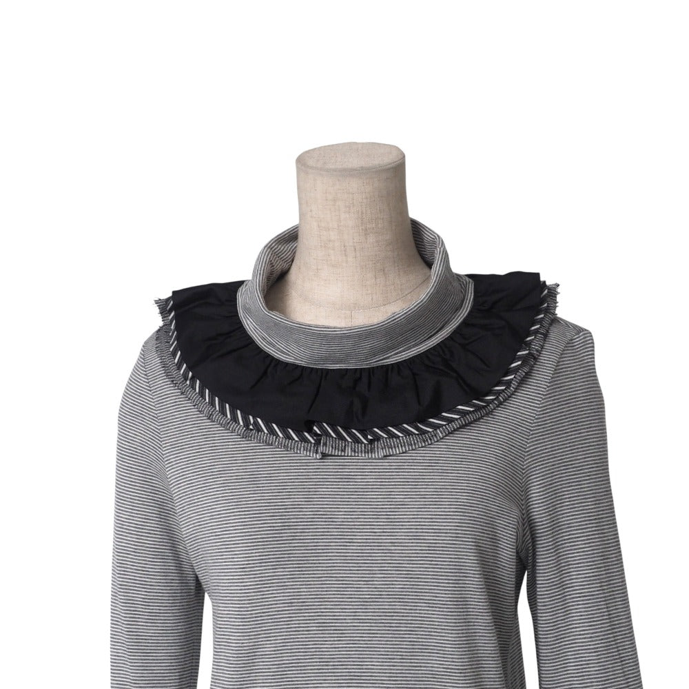 CHANEL Cut P34295 cotton Gray White Black Women 36