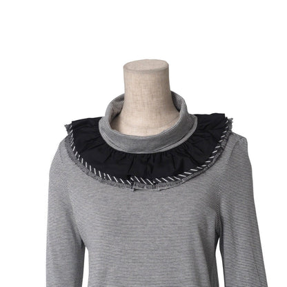 CHANEL Cut P34295 cotton Gray White Black Women 36