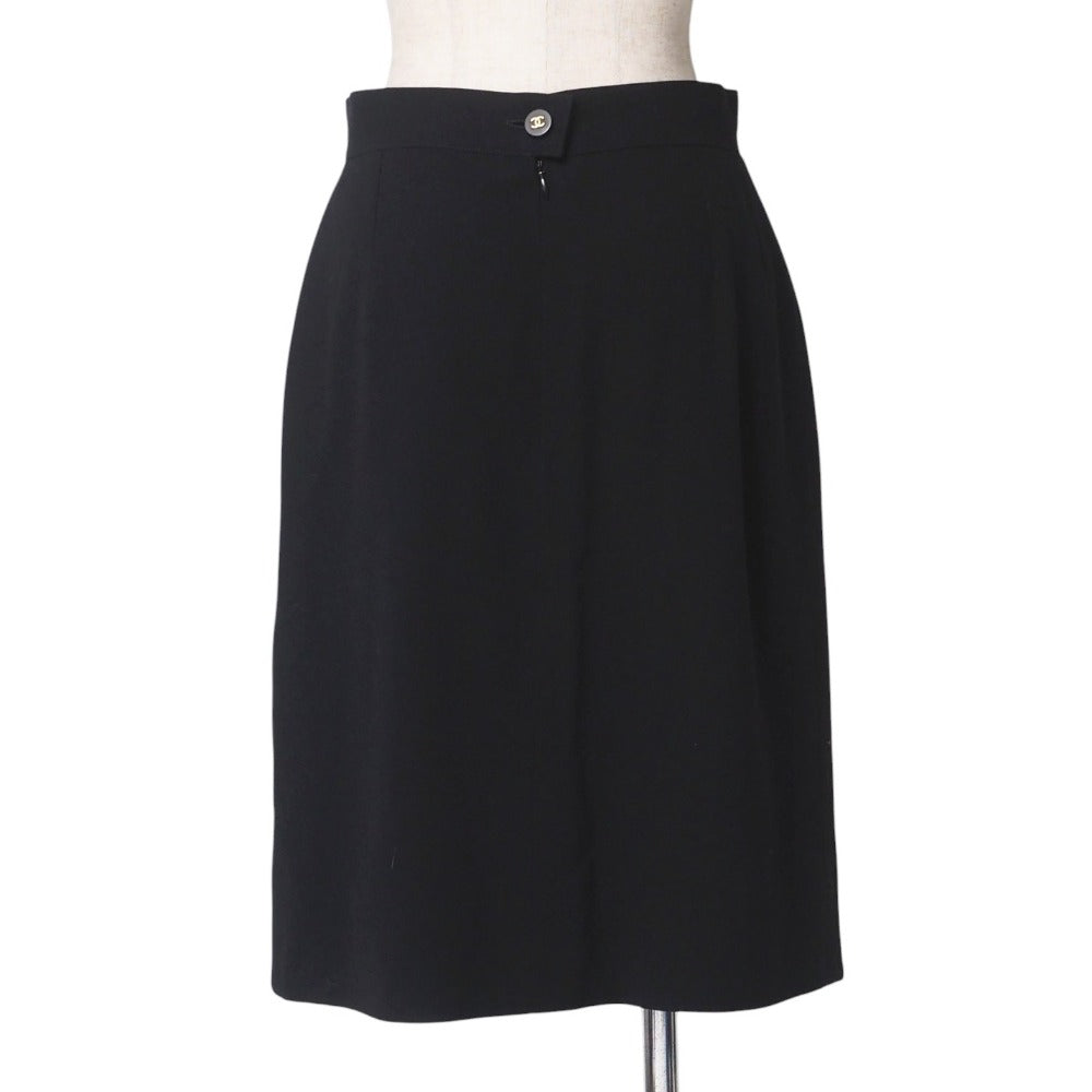 CHANEL skirt 4118 wool black Women 40