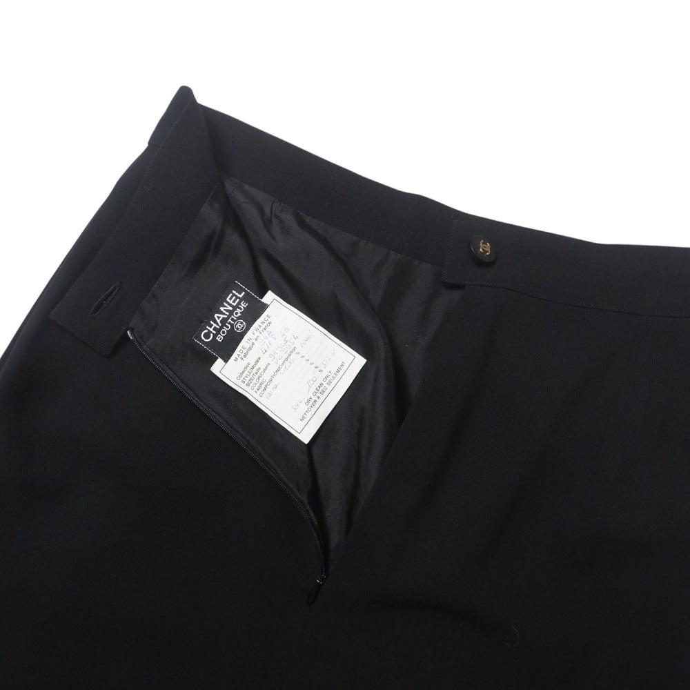 CHANEL skirt 4118 wool black Women 40