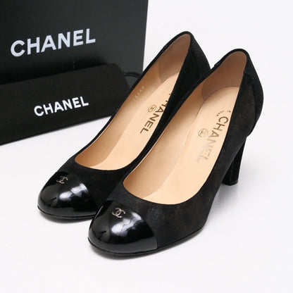 CHANEL pumps G28460 Genuine Leather Black type Gold glitter Women 37.5C
