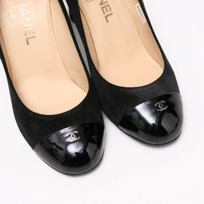CHANEL pumps G28460 Genuine Leather Black type Gold glitter Women 37.5C