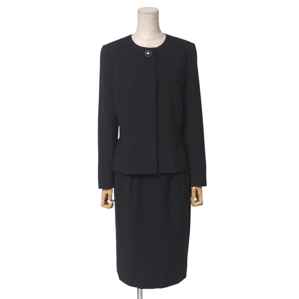 Christian Dior suit 100% animal wool black Women Jacket 11/Skirt M