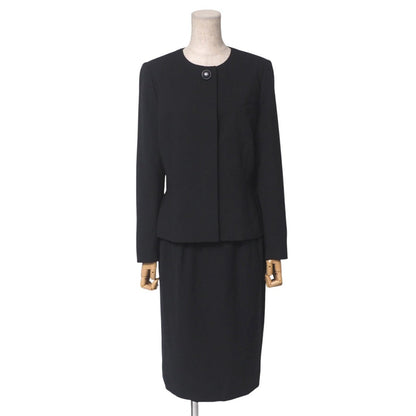 Christian Dior suit 100% animal wool black Women Jacket 11/Skirt M
