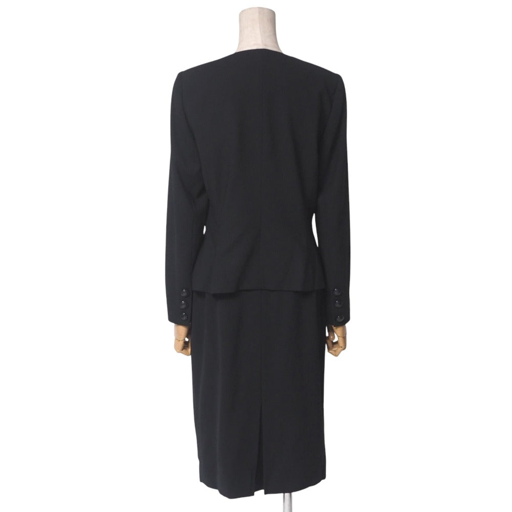 Christian Dior suit 100% animal wool black Women Jacket 11/Skirt M