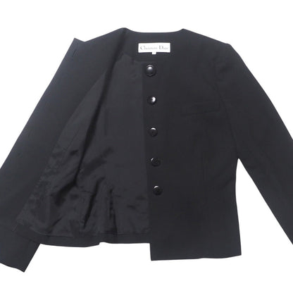 Christian Dior suit 100% animal wool black Women Jacket 11/Skirt M