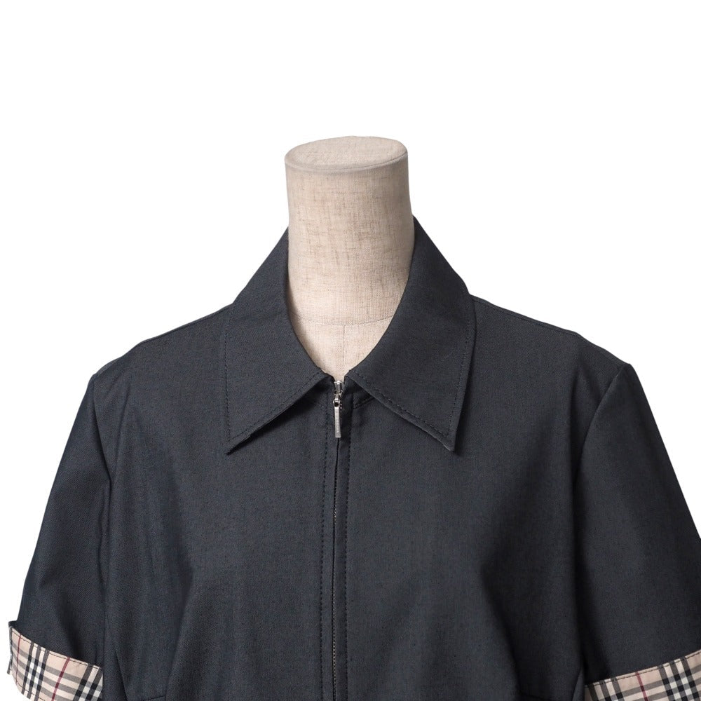BURBERRY Short sleeve shirt 60% cotton, 35% polyester, 5% polyurethane gray FEB98-563 15ABR Women 15