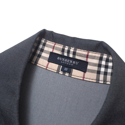 BURBERRY Short sleeve shirt 60% cotton, 35% polyester, 5% polyurethane gray FEB98-563 15ABR Women 15