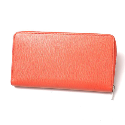CELINE Long Wallet Purse Genuine Leather Coral Color Women