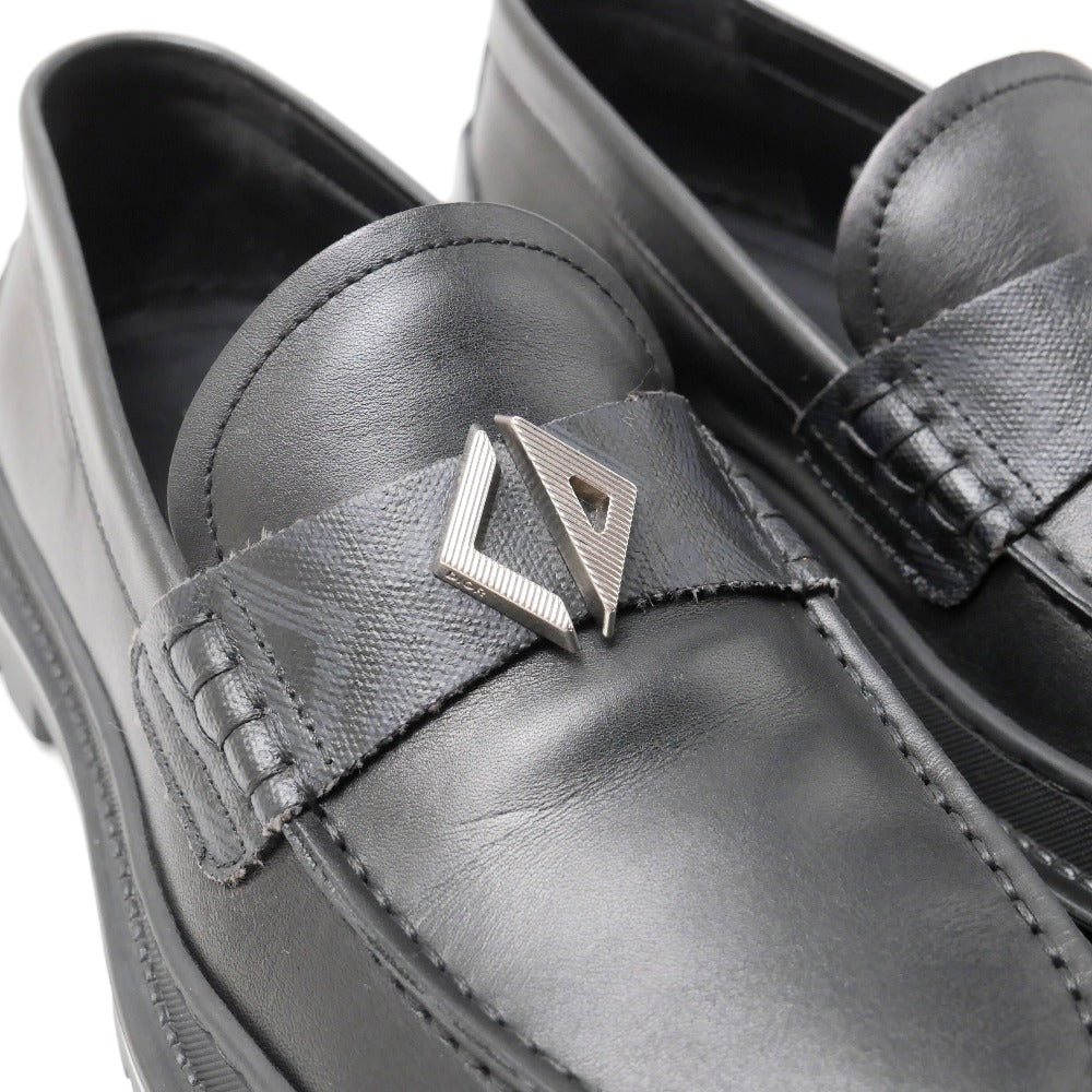Dior loafers leather Black Silver Navy type Explorer mens 39