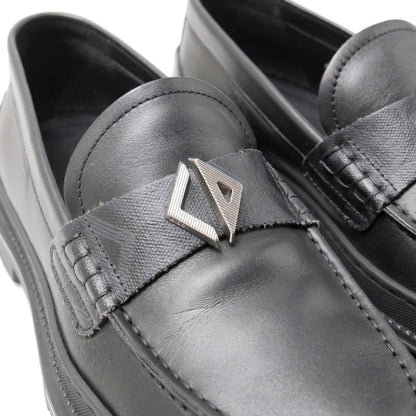 Dior loafers leather Black Silver Navy type Explorer mens 39