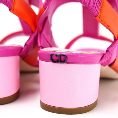 Dior Sandals Genuine Leather Pink orange CL1114 Women 37