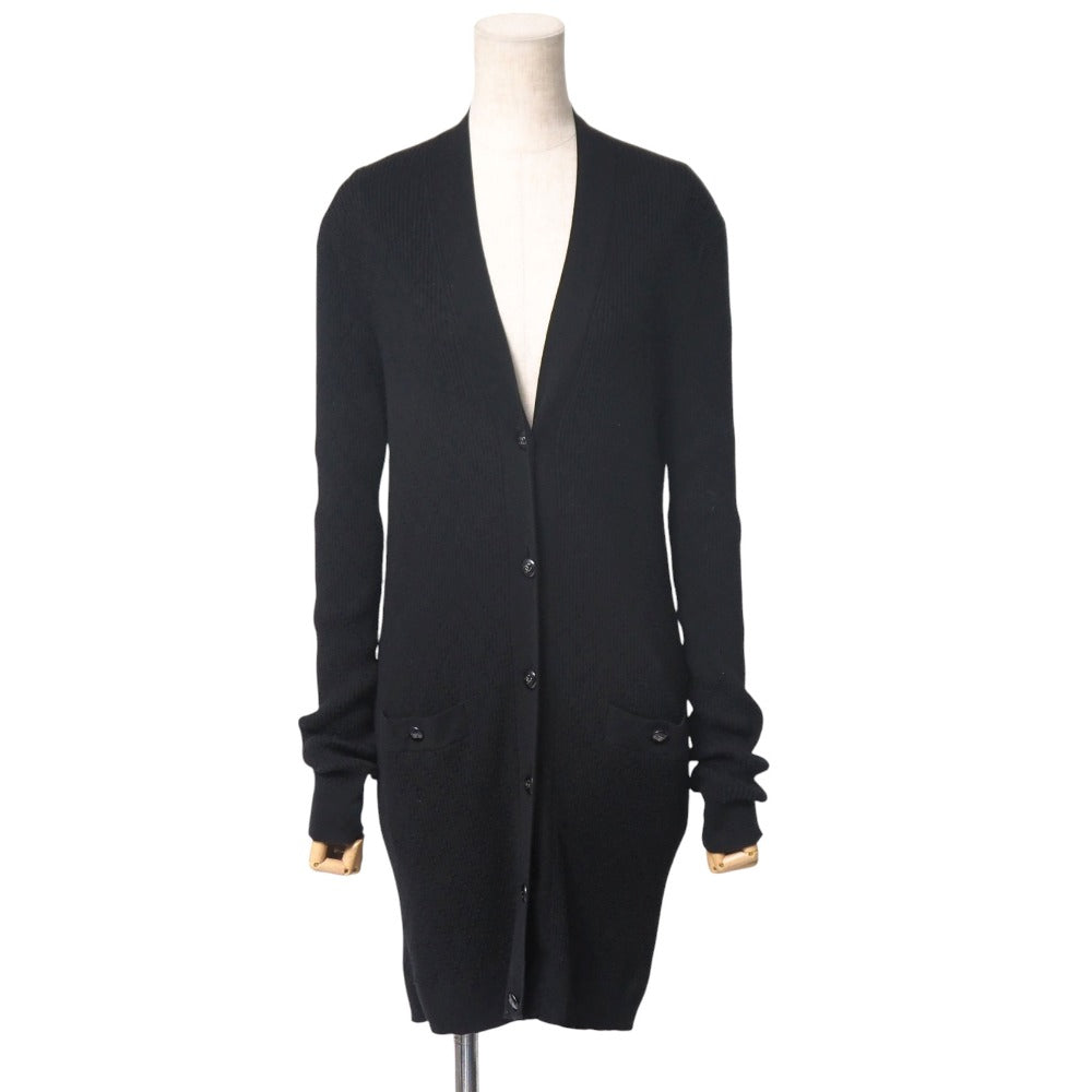 CHANEL knit cotton black P45654 Women 38